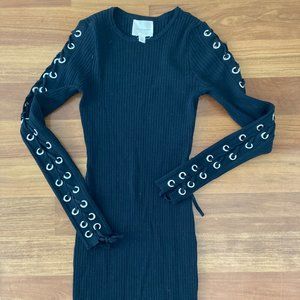 Silence & Noise long black knit bodycon dress